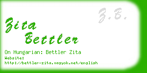 zita bettler business card